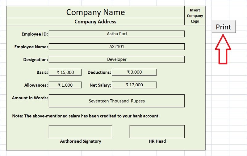 Simple Salary Slip