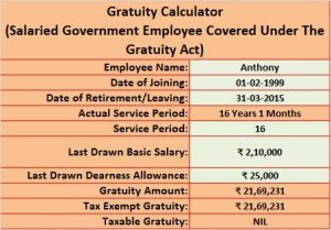 Download Gratuity Calculator India Excel Template - MSOfficeGeek