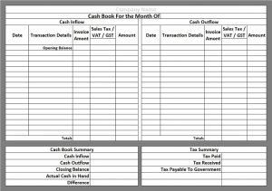 Ready-To-Use Cash Book Template in Excel - MSOfficeGeek