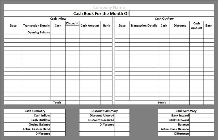 Ready-To-Use Cash Book Template in Excel - MSOfficeGeek