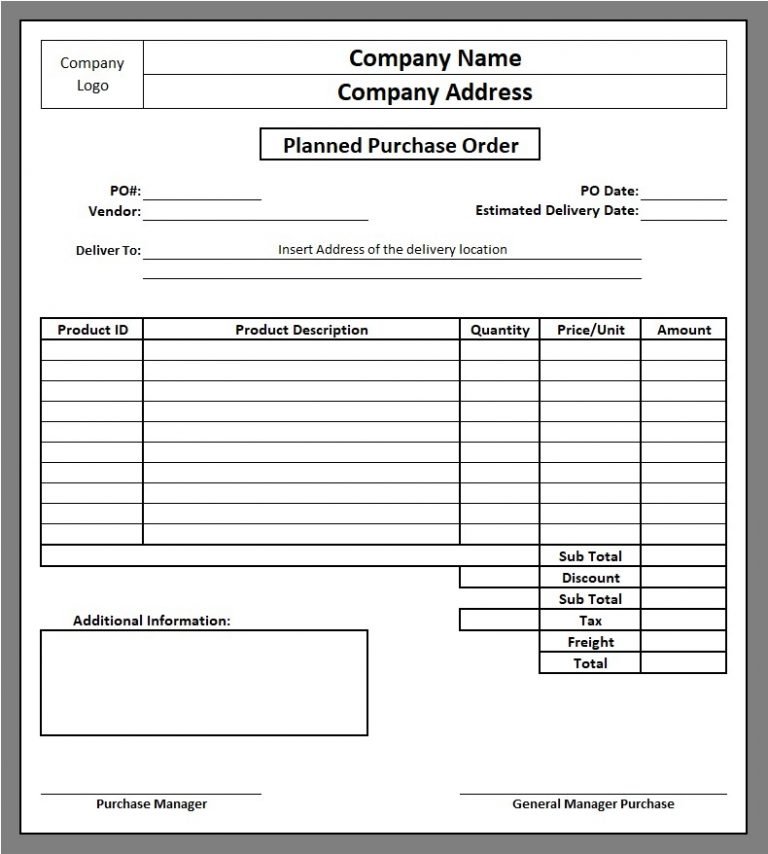 Ready-to-use Purchase Order Template - Msofficegeek