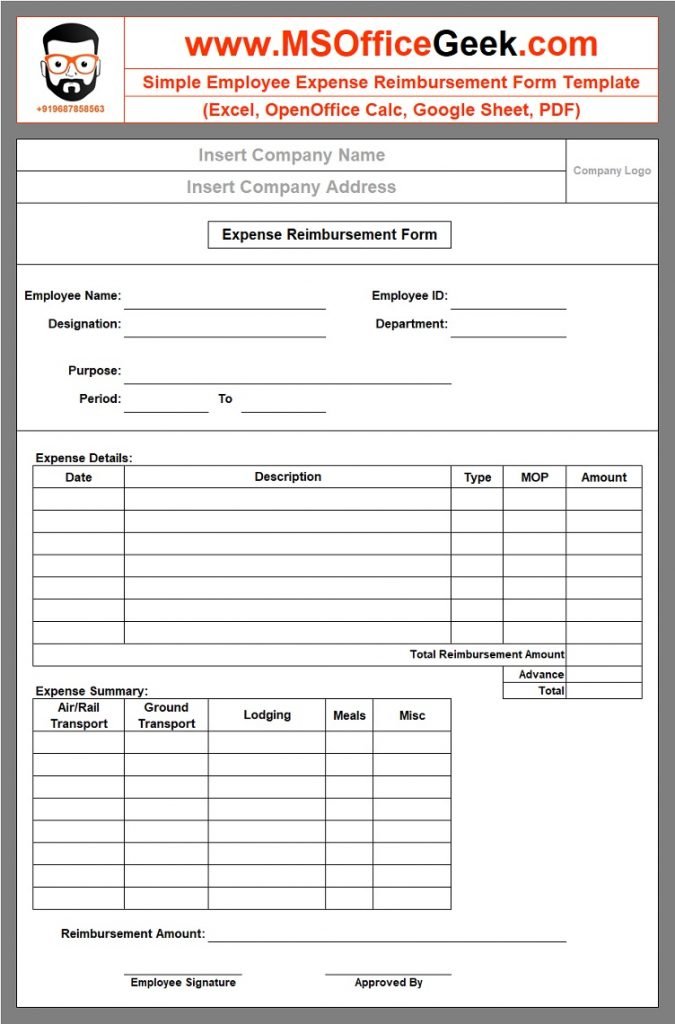 Expense Reimbursement Form