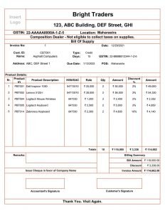 Ready-To-Use Bill Of Supply Format For Under GST - MSOfficeGeek