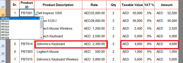 UAE VAT Invoice Template