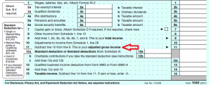 Ready To Use Adjusted Gross Income Calculator 2021 MSOfficeGeek   AGI On Form 1040 300x124 