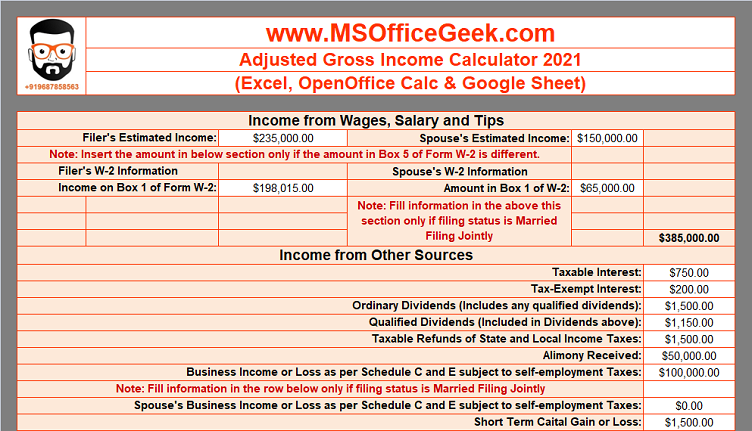 What Is My Adjusted Net Income Calculator