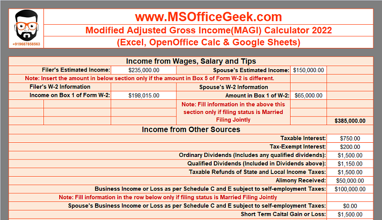 Adjusted Gross Income Calculator 2022 