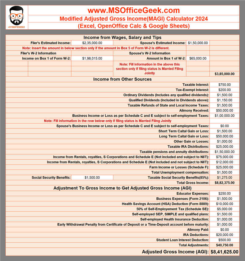 AGI Calculator 2024