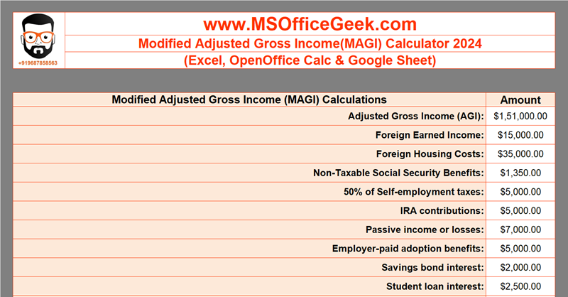 Modified Adjusted Gross Income Calculator 2024