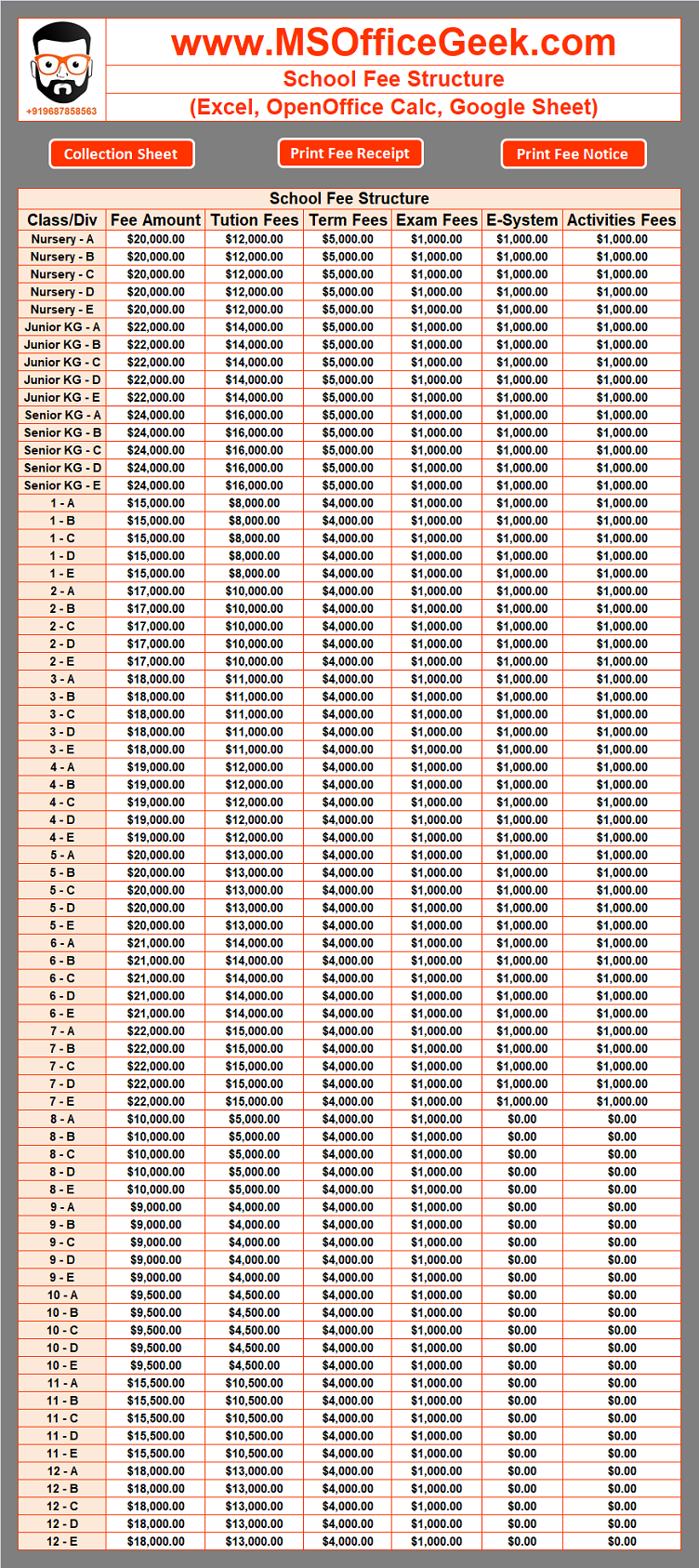 Fully Automated School Fee Collection System Template MSOfficeGeek