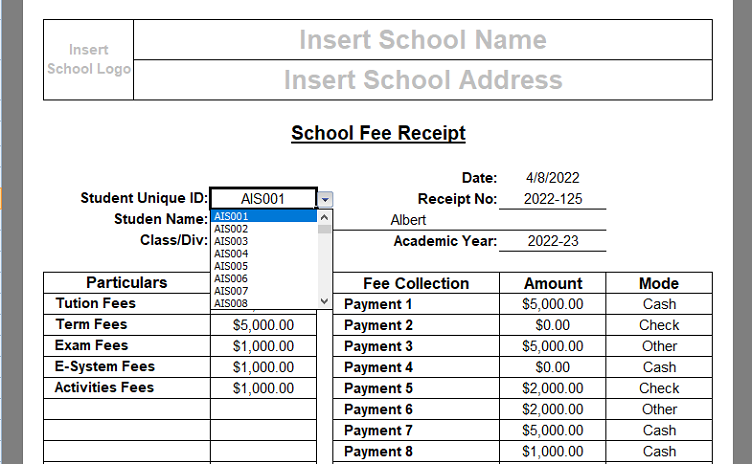 Fully Automated School Fee Collection System Template MSOfficeGeek