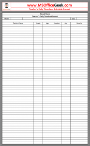 Fully Automated Teacher's Attendance Register Excel Template - MSOfficeGeek