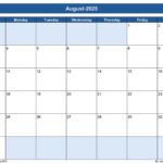 Monthly Calendar 2025