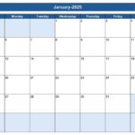 Monthly Calendar 2025