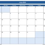 Monthly Calendar 2025