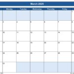 Monthly Calendar 2025