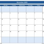 Monthly Calendar 2025