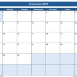 Monthly Calendar 2025