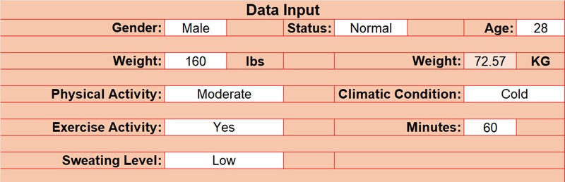 Daily Water Intake Calculator