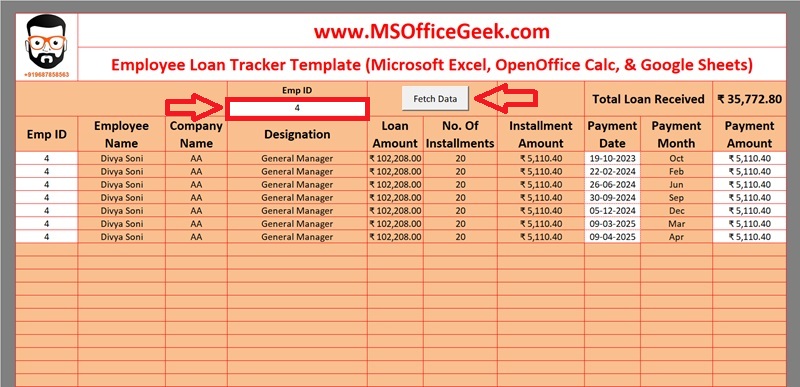 Employee Loan Ledger Generator